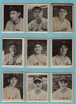 1939 Play Ball Starter Set Lot of 9 Diff High Number Baseball Cards LG - EX