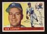 1955 Topps Baseball Card #109 Ed Lopat New York Yankees Autographed VGEX