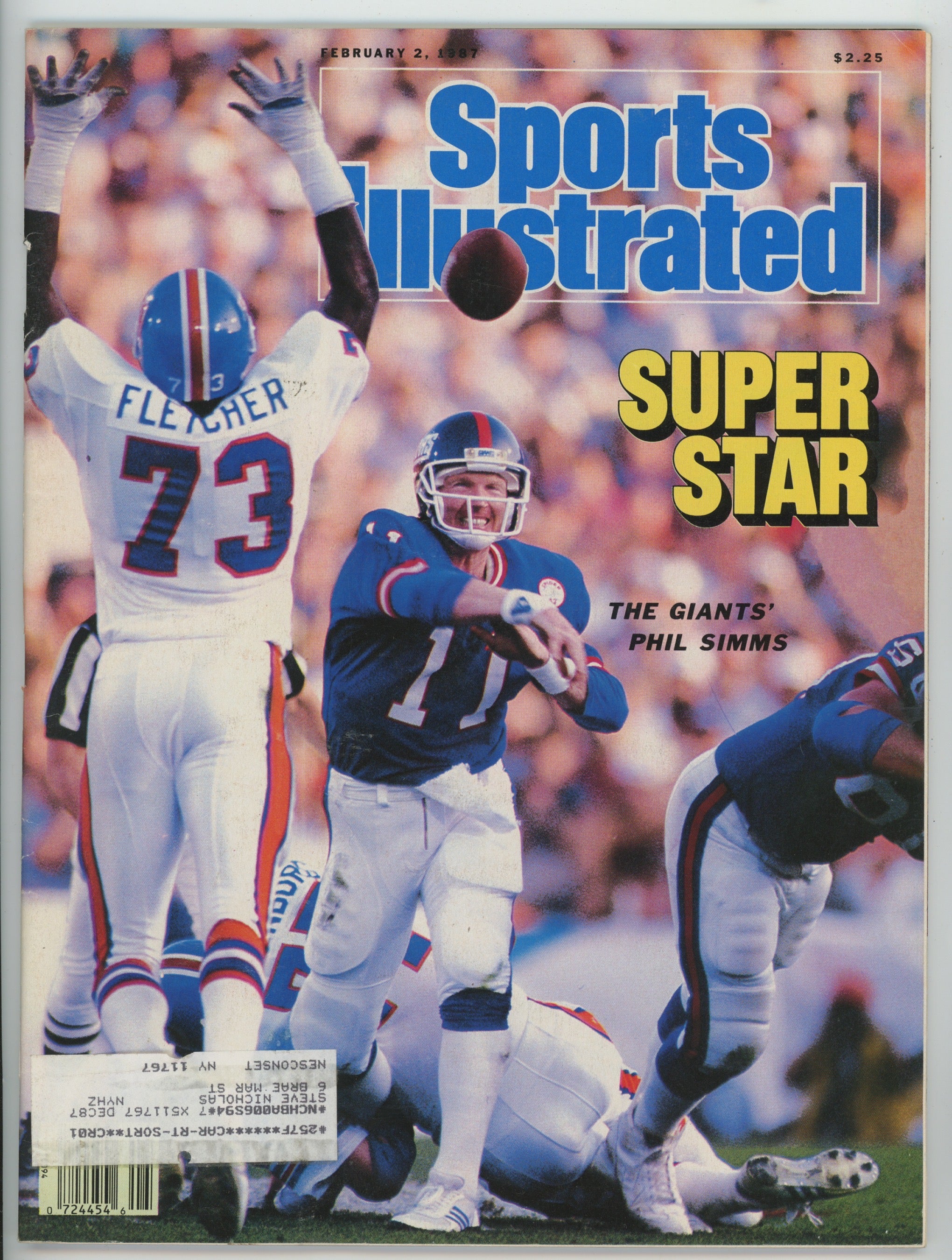 Phil Simms • NY Giants "Super Star" 2/2/87  Sports Illustrated ML