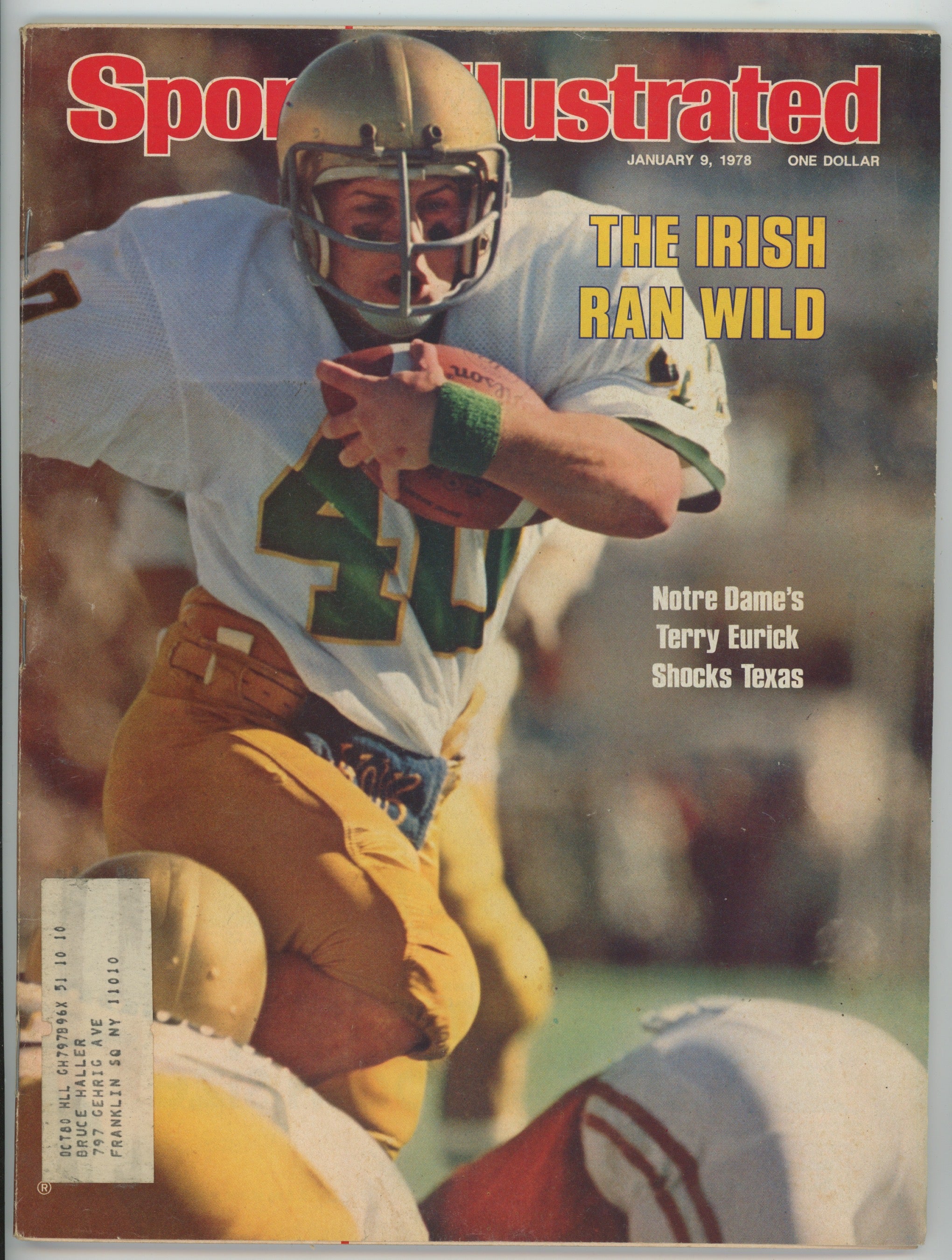 Terry Eurick • Notre Dame "The Irish Ran Wild" 1/9/78  Sports Illustrated ML