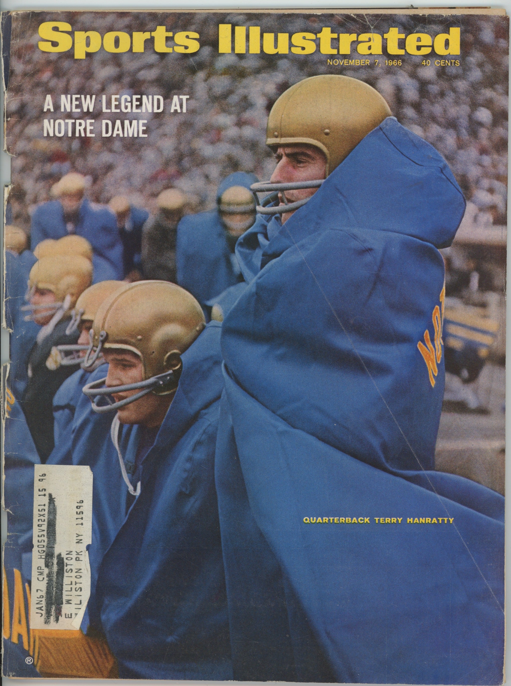 Terry Hanratty • Notre Dame "A New Legend at Notre Dame" 11/7/66  Sports Illustrated ML