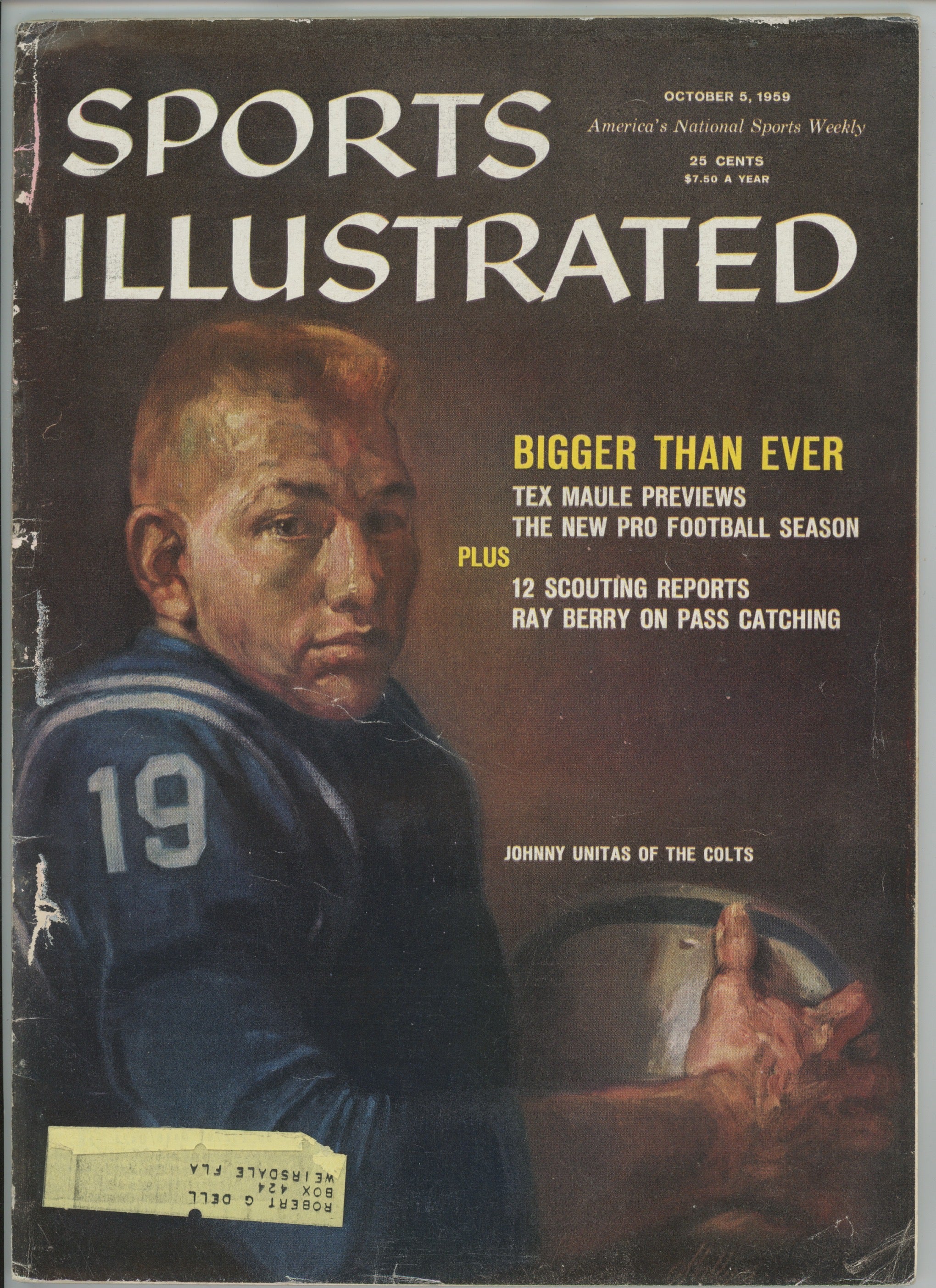 Johnny Unitas • Baltimore Colts "Bigger Than Ever" 10/5/59  Sports Illustrated ML
