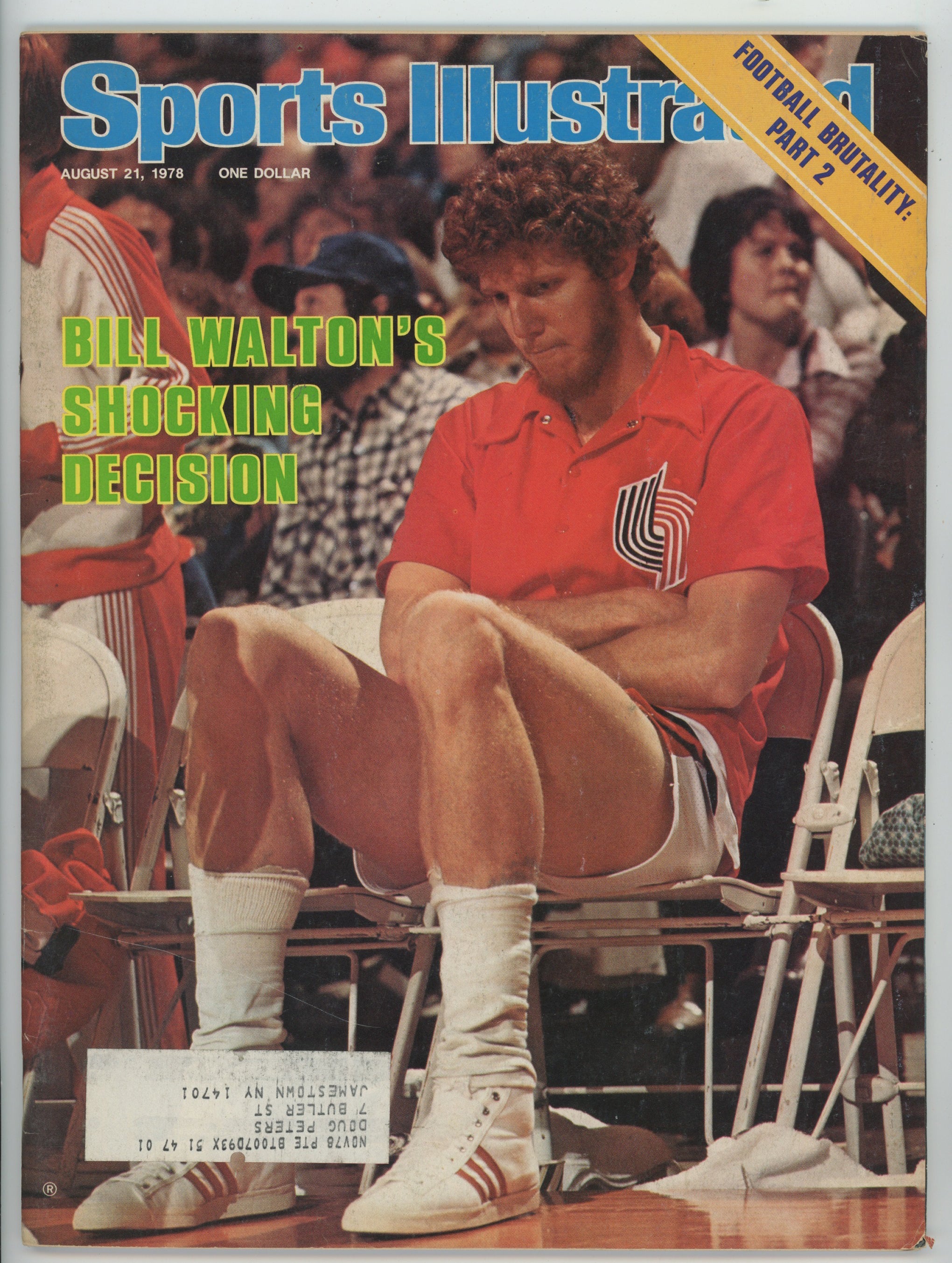 Bill Walton Portland Trailblazers "Bill Walton's Shocking Decision" 8/21/78 Sports Illustrated ML