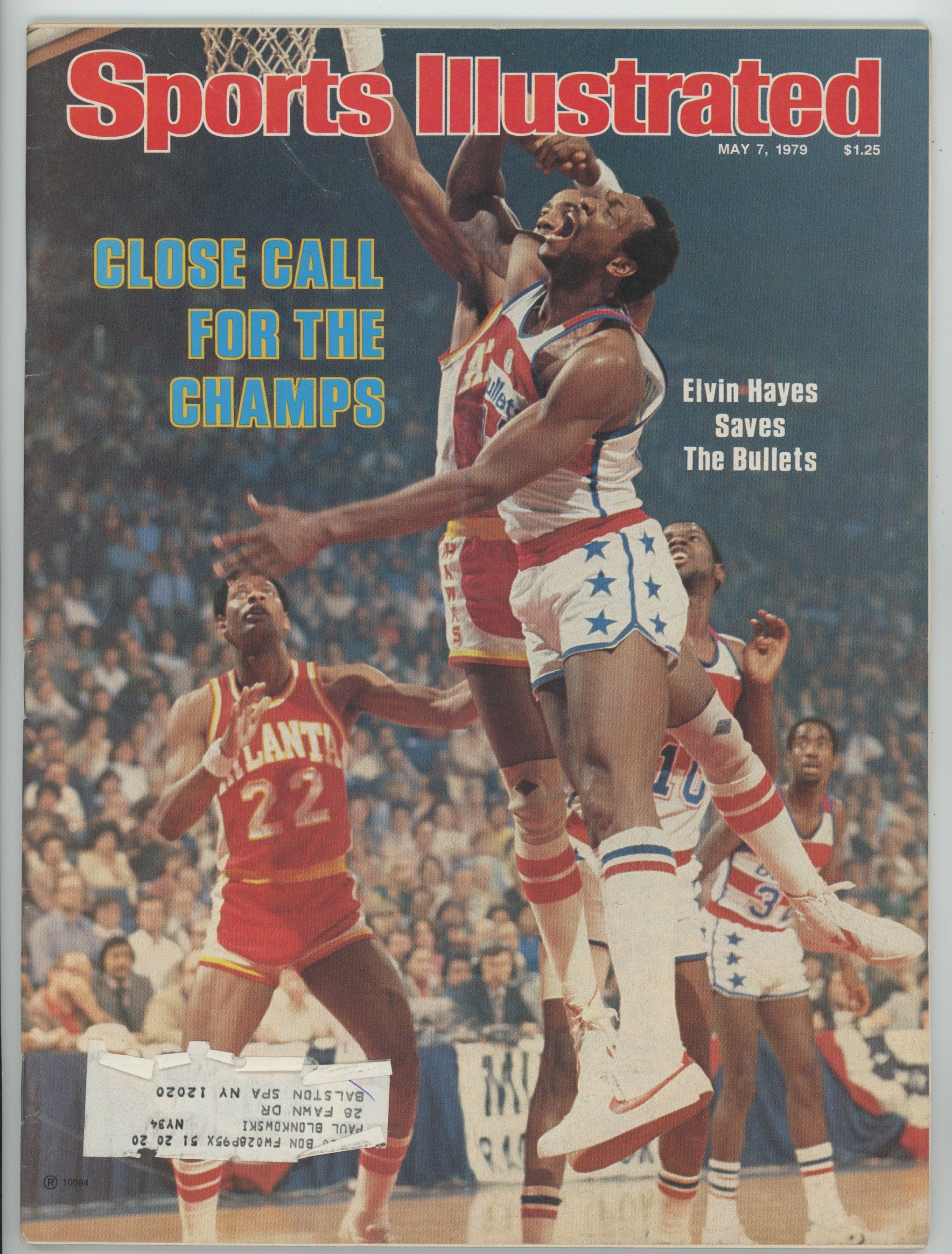 Elvin Hayes Washington Bullets "Close Call for the Champs" 5/7/79 Sports Illustrated ML