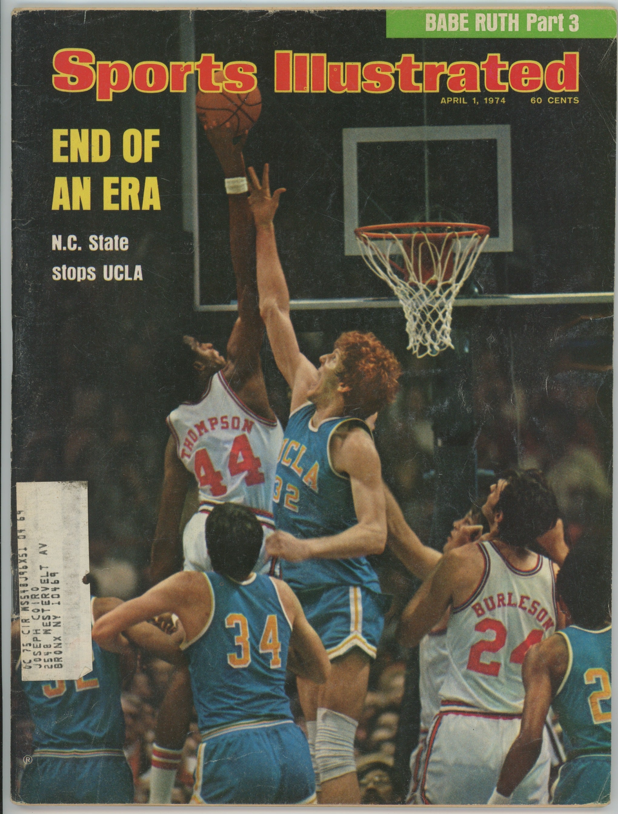 Bill Walton UCLA "End of an Era" 4/1/74 Sports Illustrated ML