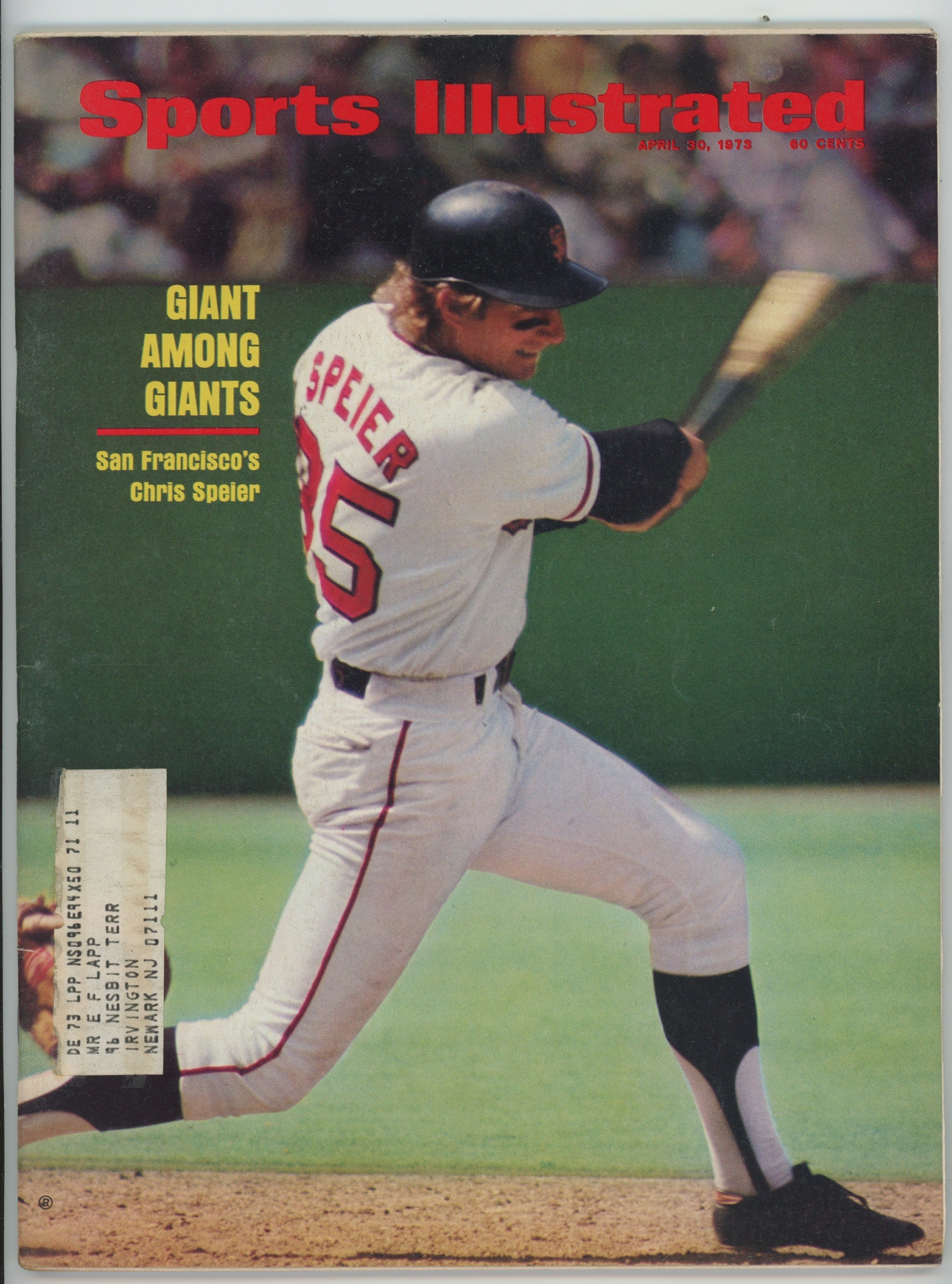 Chris Speier San Francisco Giants "Giant Among Giants" 4/30/73 Sports Illustrated ML