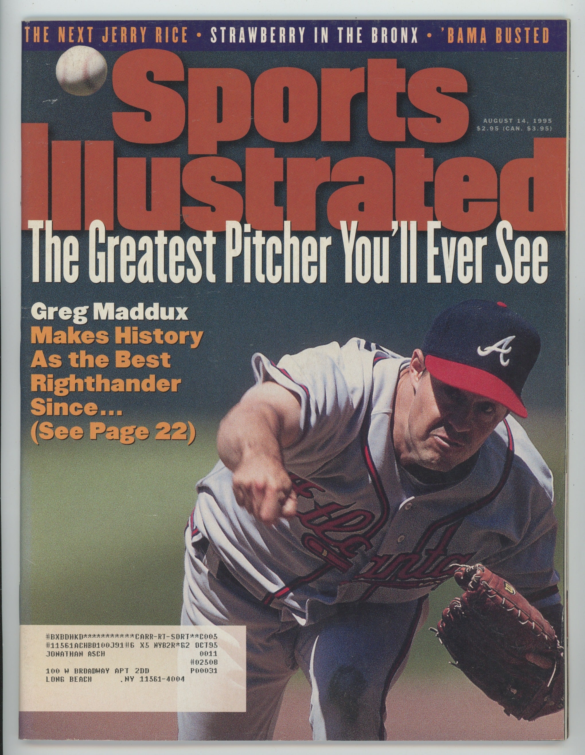 Greg Maddux Atlanta Braves "The Greatest Pitcher You'll Ever See" 8/14/95 Sports Illustrated ML