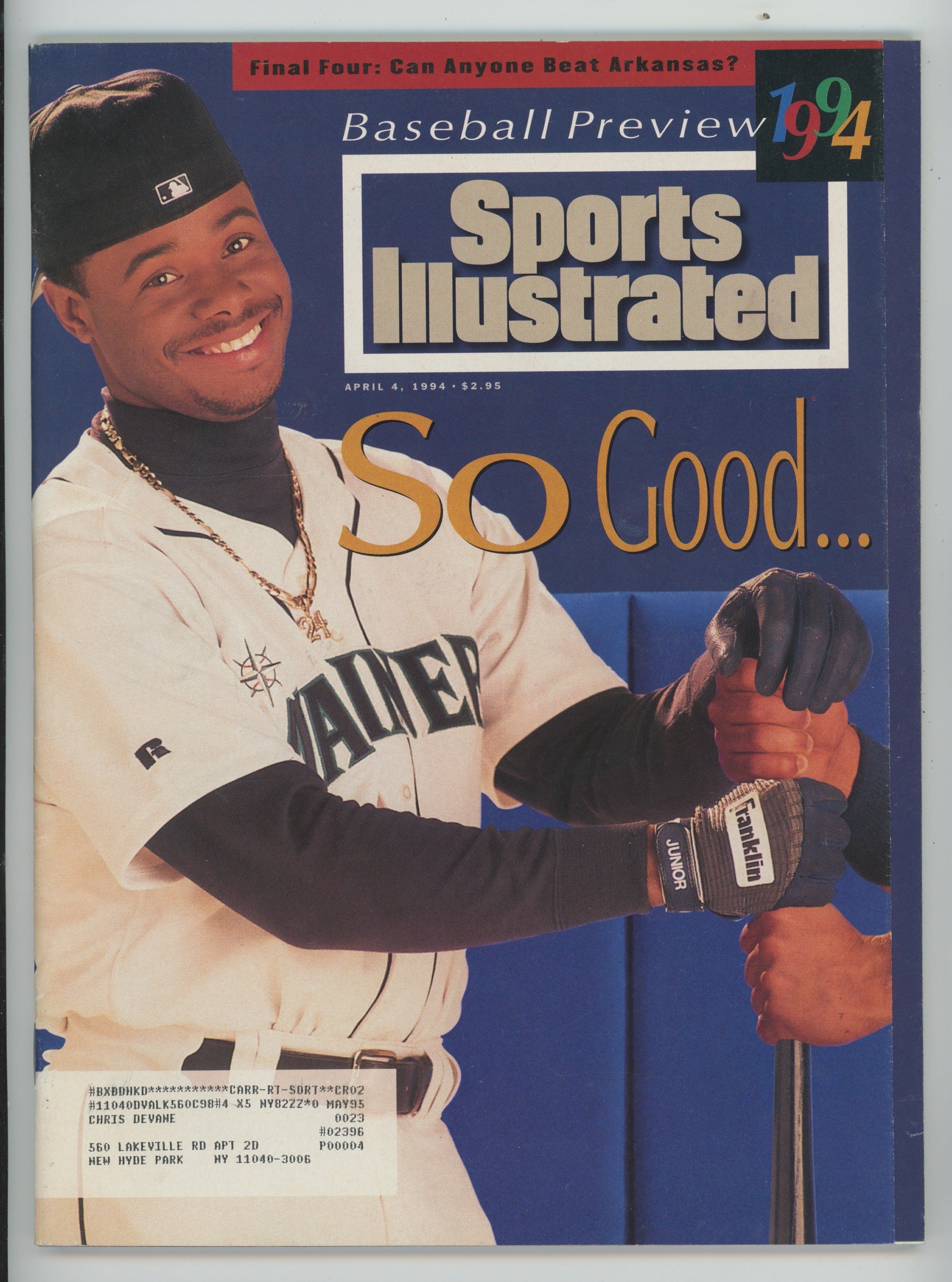 Ken Griffey Jr. Seattle Mariners "So Good..." 4/4/94  Baseball Preview Sports Illustrated ML