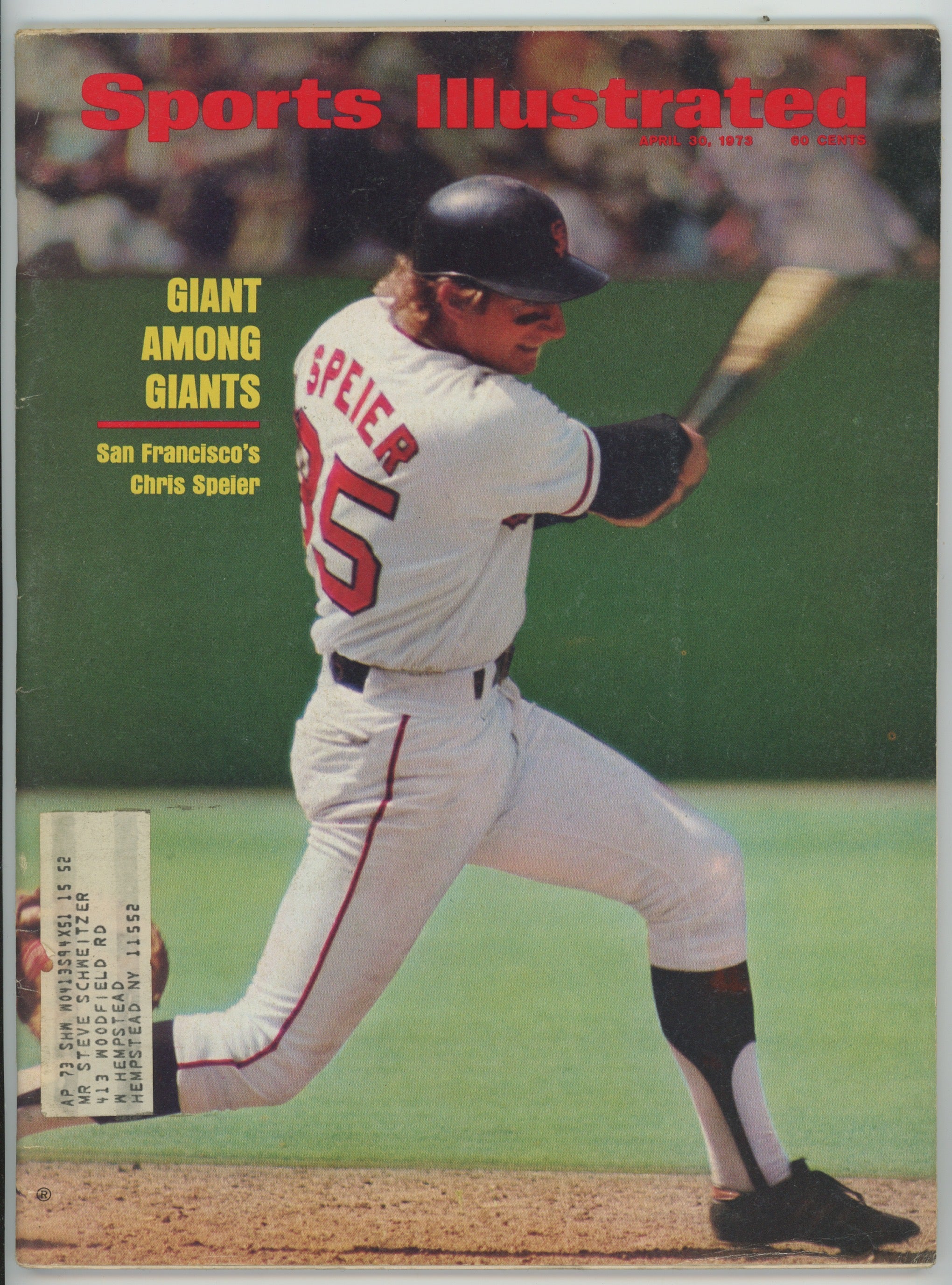 Chris Speier San Francisco Giants "Giant Among Giants" 4/30/73 Sports Illustrated ML 2