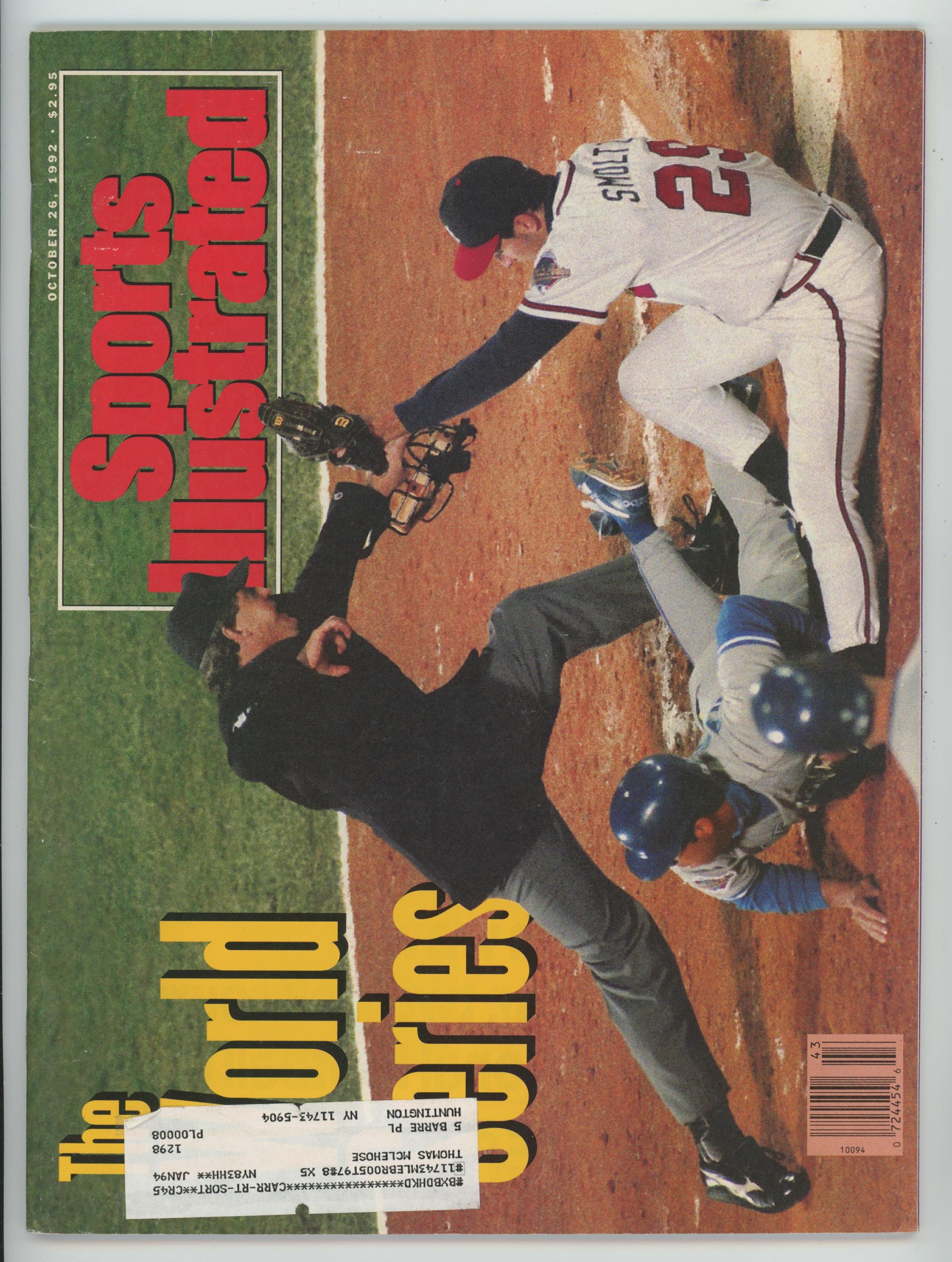 Atlanta Braves vs. Toronto Blue Jays "The World Series" 10/26/92  Sports Illustrated ML