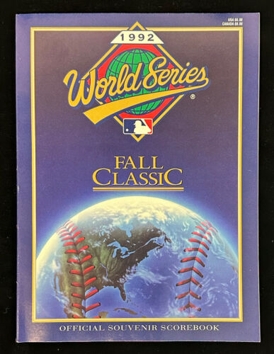 1992 World Series Official Baseball Program Unscored National Edition NM