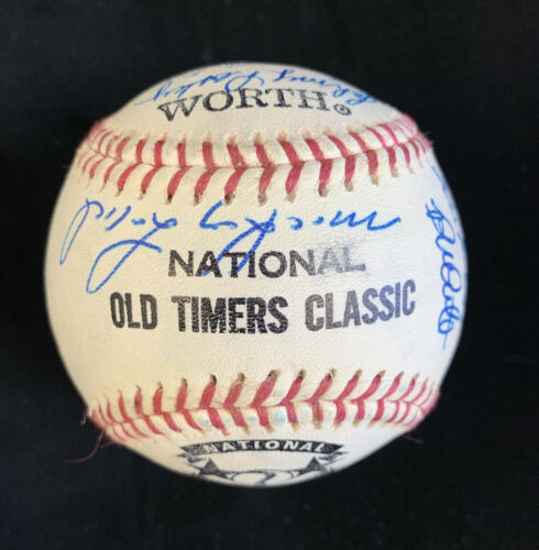 Vintage 1980s National Old Timers Classic Multi Signed Baseball 16 sigs w/ Kaat