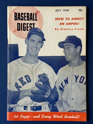 July 1946 Baseball Digest  Complete Magazine Ted Williams / Joe DiMaggio EX-MT