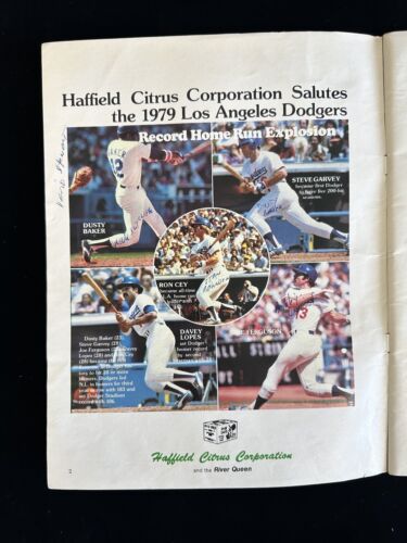 1980 LA Dodgers MULTI SIGNED Spring Training Baseball Program 5 sigs w/ hologram