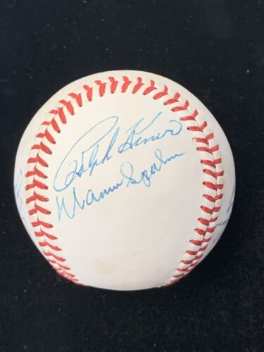 HOFers Multi Signed Official NL Baseball 8 sigs w/ Spahn Mize Kiner Appling ++