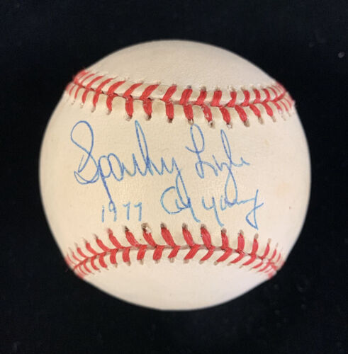 Sparky Lyle NY Yankees 1977 Cy Young SIGNED Official AL Baseball w/ hologram