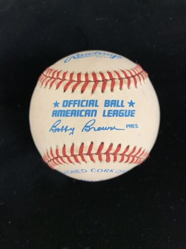 Early Wynn Indians HOFer SIGNED Official AL Bobby Brown Baseball w/ hologram