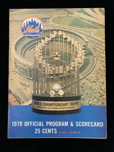 10-1-70 Baseball Program Chicago Cubs at New York Mets Scored Jenkins 22nd Win