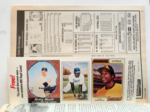 12 Diff 1980s Baseball Card Price Guides w/ Original Card Inserts Mantle Rose +