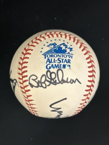 Gibson Powell Perry Fingers Robinson SIGNED Official 1991 AS Baseball w/hologram