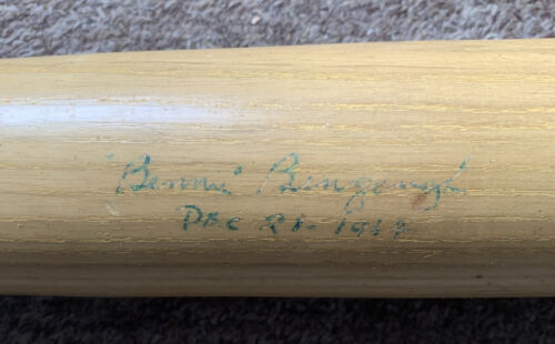 Benny Bengough 1927 Yankees SIGNED & DATED Dec. 21 1967 Baseball Bat w/ hologram