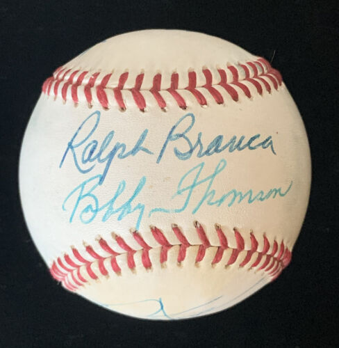 HOFers & Stars MULTI SIGNED Baseball 8 sigs Larsen Rizzuto Thomson w/ hologram