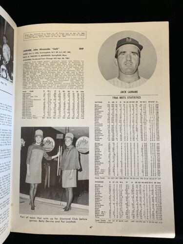 1967 New York Mets Official Baseball Yearbook Revised Edition VG water damage