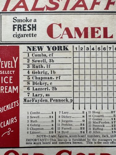 1932 St. Louis Browns Baseball Program vs Yankees w/ Babe Ruth & Lou Gehrig