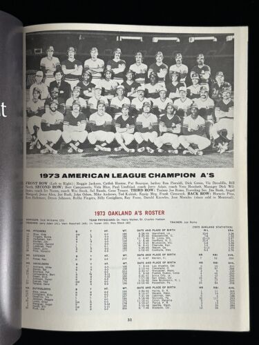 1973 New York Mets World Series Program vs Oakland A’s - NM Unscored