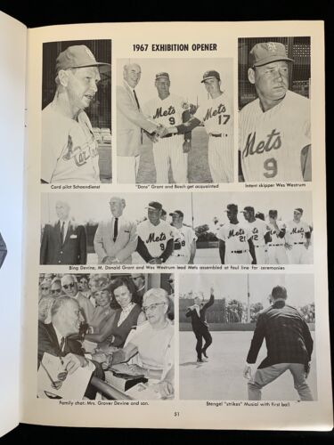 1967 New York Mets Official Baseball Yearbook Revised Edition VG water damage