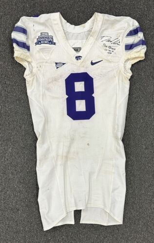 2010 Daniel Thomas Kansas St SIGNED GAME USED NCAA FB Jersey 1st Pinstripe Bowl