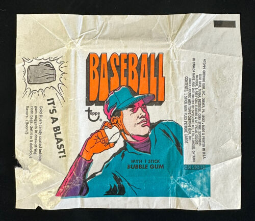 1972 Topps Baseball Card Wax Pack Wrapper w/ Gold Rush Bubble Gum Ad