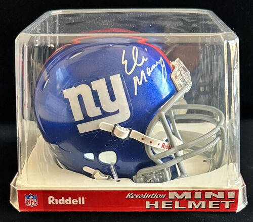 Eli Manning New York Giants SIGNED Football Mini Helmet w/ STEINER COA