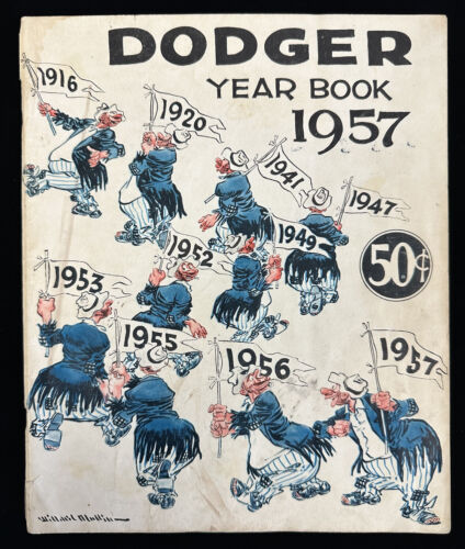 1957 Brooklyn Dodgers Official Baseball Yearbook W/ Koufax Snider Reese - VG