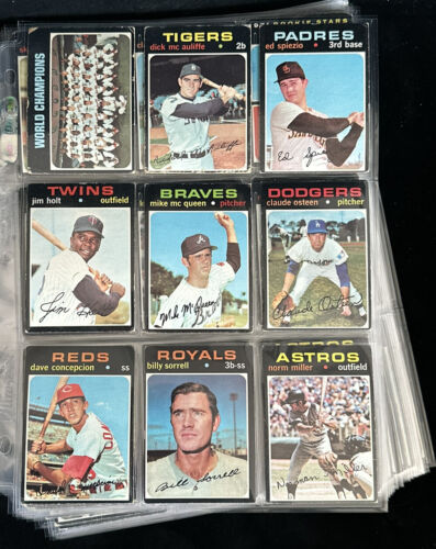 1971 Topps Starter Set Lot of 231 Different Baseball Cards G/VG w/ 9 High #’s