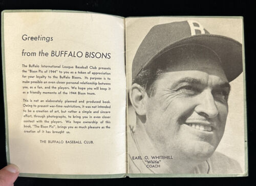 1944 Buffalo Bisons Baseball Pictorial Player Yearbook 4.75 x 6.5” RARE!