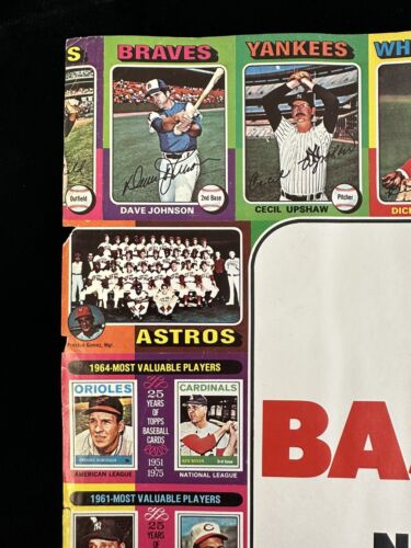 Attractive 1975 Topps Baseball Card  17x24” Advertising Sheet w/ Thurman Munson