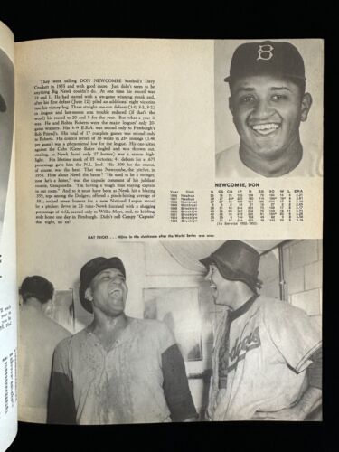 1956 Brooklyn Dodgers Official Yearbook w/ Jackie Robinson VG-EX back cover torn