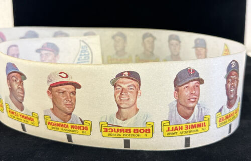 1966 Topps Baseball Rub-Offs Uncut Sheet / Roll of 20 w/ Mickey Mantle - NM