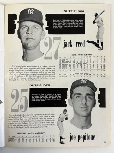 1962 New York Yankees Official Baseball Yearbook (May 7 roster date) - VG+