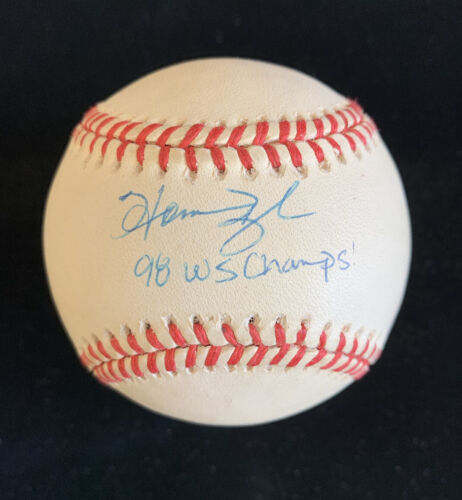 Homer Bush 98 WS Champs! Yankees SIGNED Official AL Budig Baseball w/ hologram