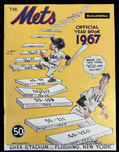 1967 New York Mets Official Yearbook Revised Edition writing on cover