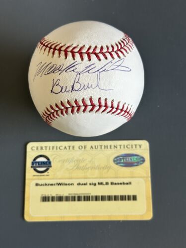 Mookie Wilson / Bill Buckner DUAL SIGNED Official MLB Baseball w/ STEINER COA