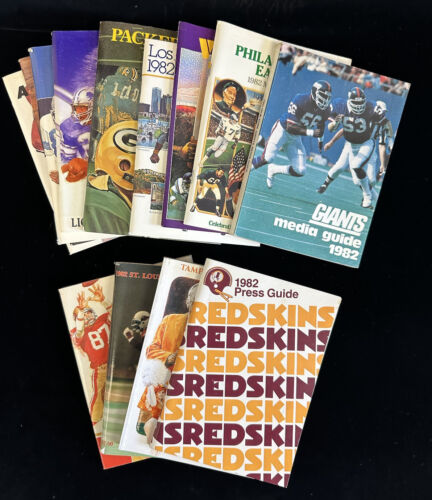 1982 NFL NFC Football Team Media Guides Near Complete Set of 14 - EX