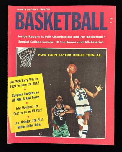 1968/69 Sports Review’s BASKETBALL Magazine Elgin Baylor / Bill Russell - NM