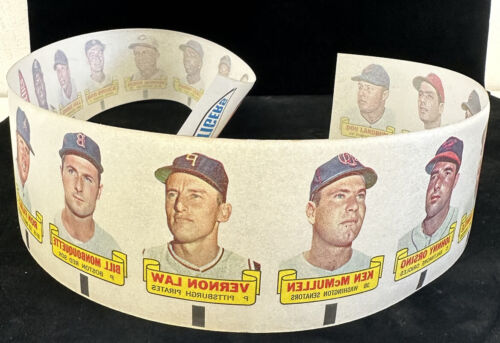 1966 Topps Baseball Rub-Offs Uncut Sheet / Roll of 20 w/ Mickey Mantle - NM