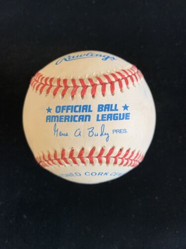 Homer Bush 98 WS Champs! Yankees SIGNED Official AL Budig Baseball w/ hologram