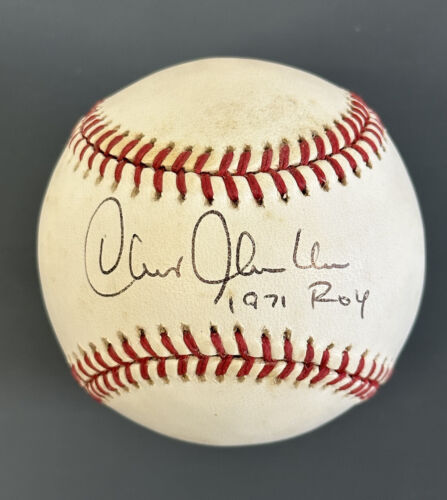 Chris Chambliss 1971 ROY Indians SIGNED Official AL Budig Baseball w/ hologram