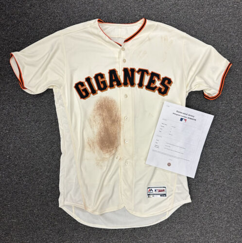 2017 Joe Panik San Francisco Giants Gigantes Game Used Jersey #12 w/ MLB LOA