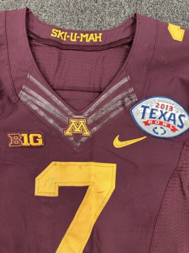 2013 Mitch Leidner Minnesota Golden Gophers QB GAME USED NCAA Football Jersey #7